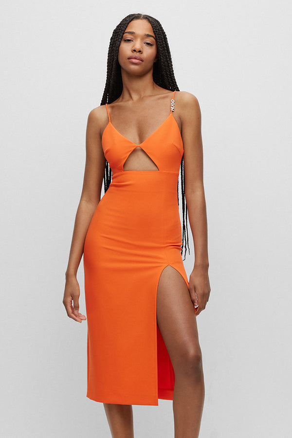 open lace back dress Orange Hugo Boss Dress – Boutique Option
