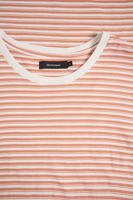 T-Shirt Rayé Matinique de couleur Corail