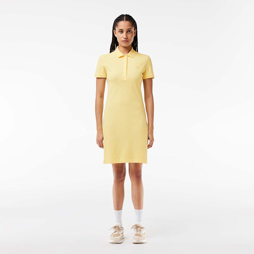 Lacoste Dresses Size Eu 38 Yellow Women's Live Stretch Cotton Piqu Polo Dress Lacoste Dresses Size Eu 38 Yellow Women's Live Stretch Cotton Piqu Polo Dress