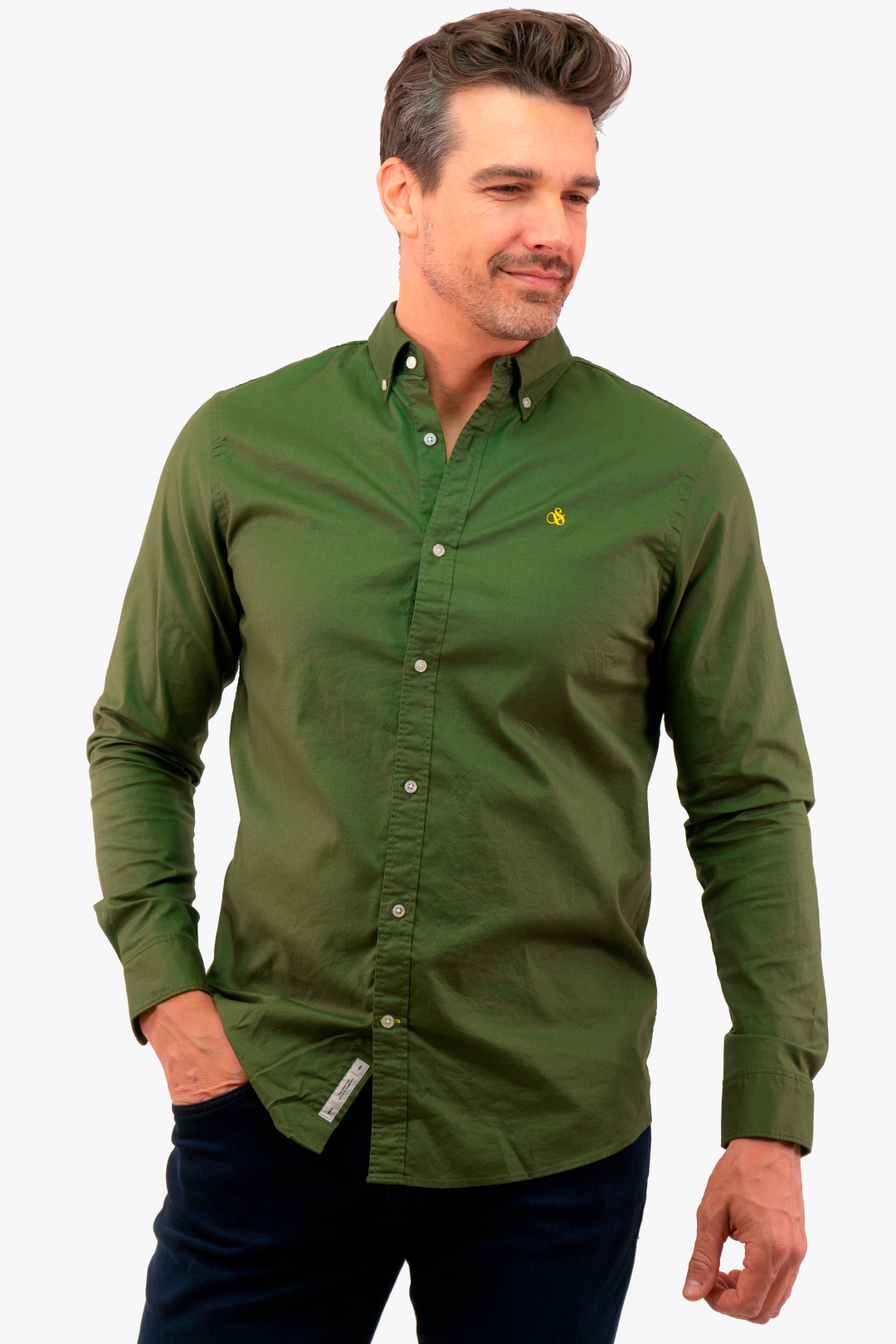 Shop Option Scotch Soda Oxford Shirt in Green color Scot 172957 4876 v2 Boutique Option