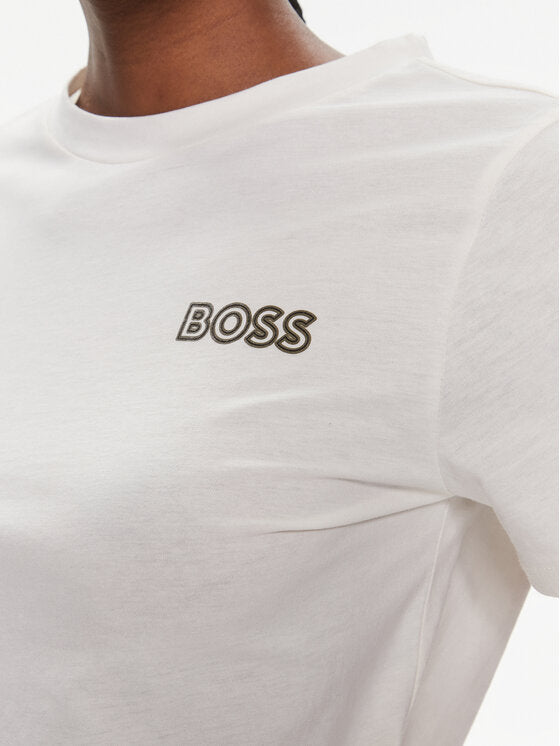 T-Shirt Hugo Boss de couleur Blanc Casse
