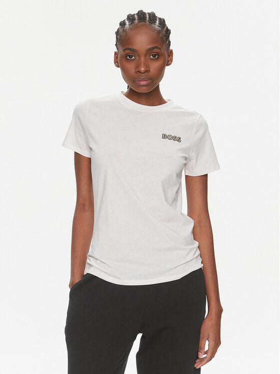 T-Shirt Hugo Boss de couleur Blanc Casse