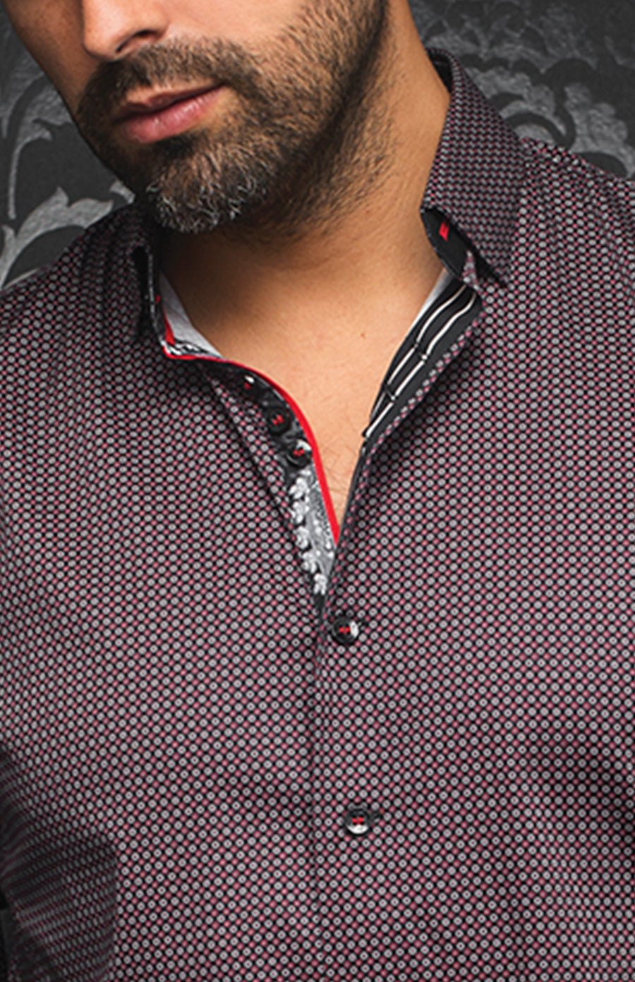 Chemise | BLONDEL, Black / Red - AU NOIR