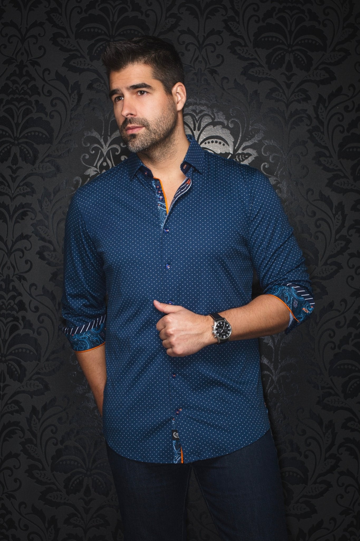 CHEMISE | CALDARA, Navy - AU NOIR