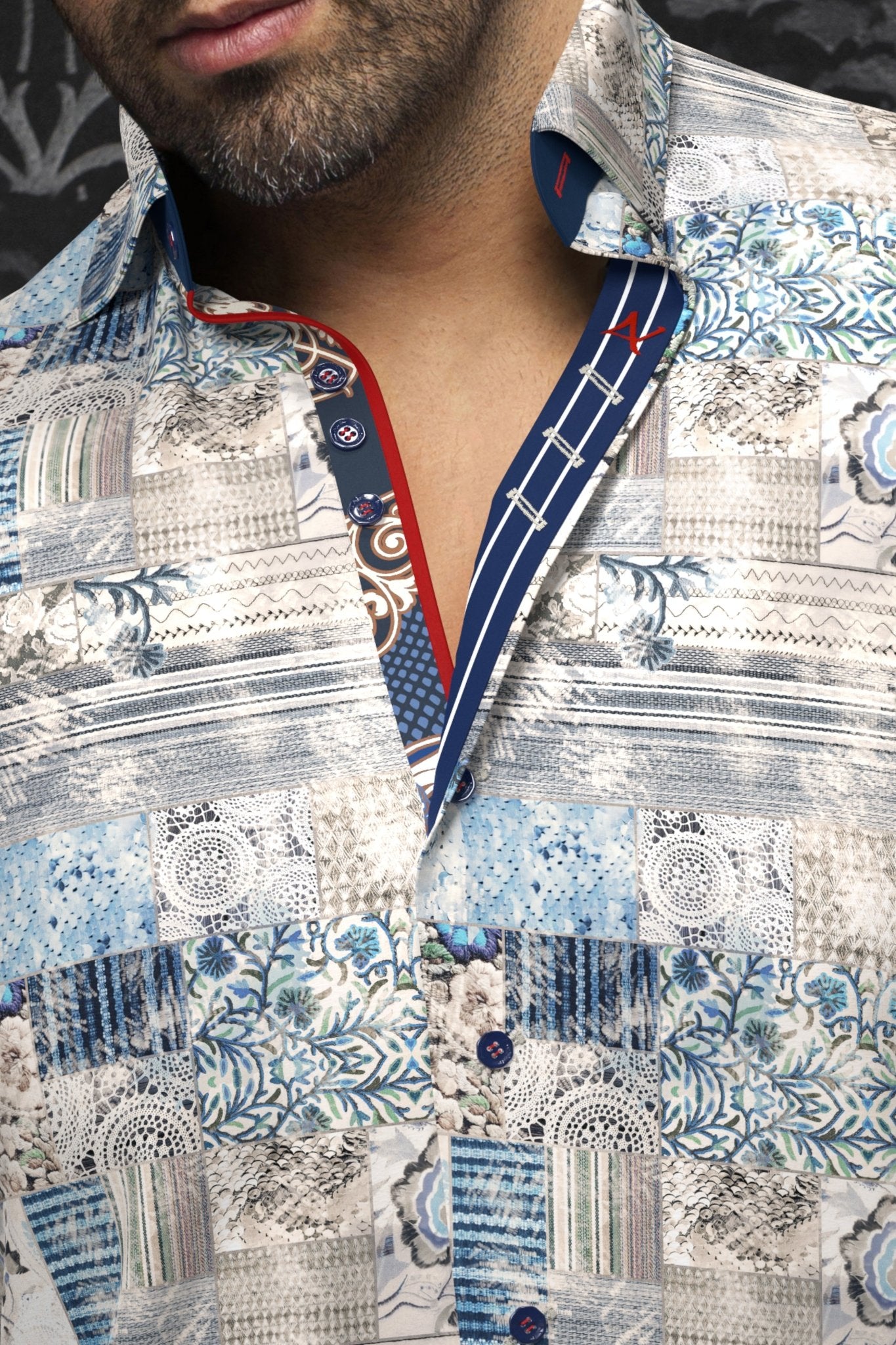 CHEMISE | EASTON, White Blue - AU NOIR