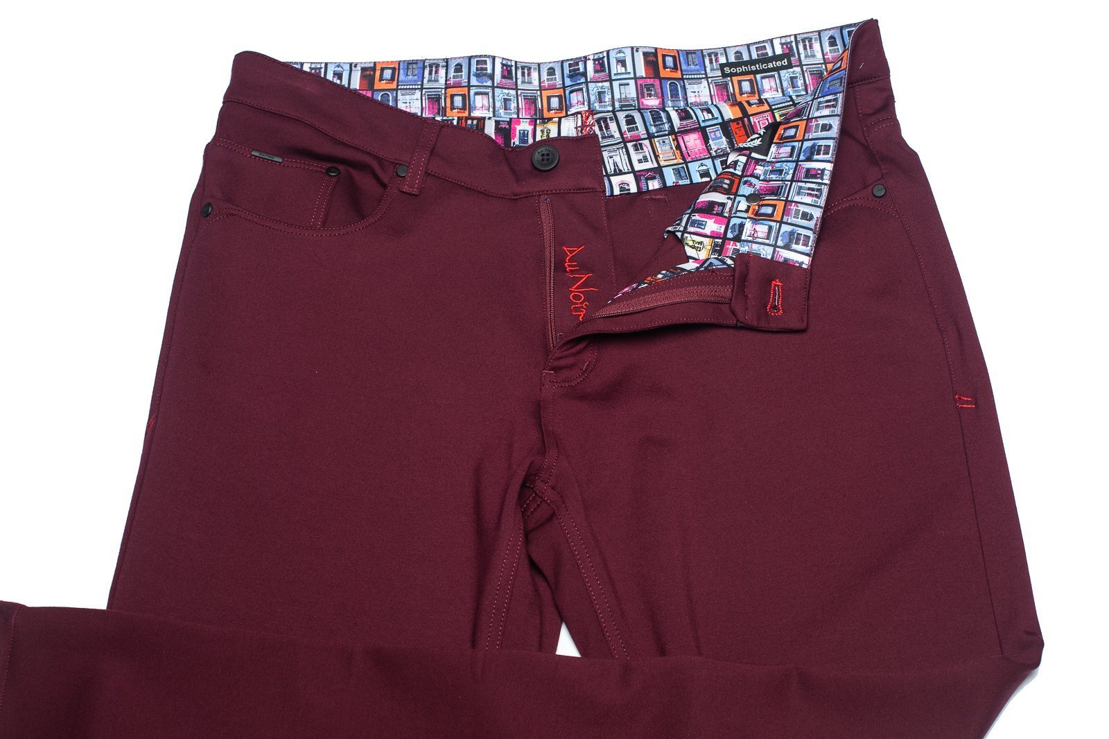 16350 Wine Belt Detail Trousers