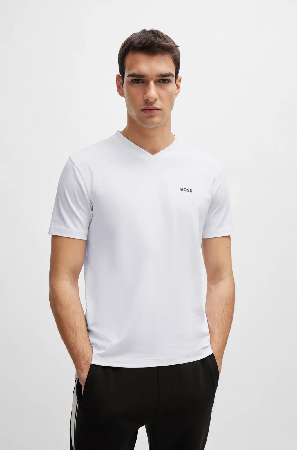 Hugo boss white v neck t shirt deals