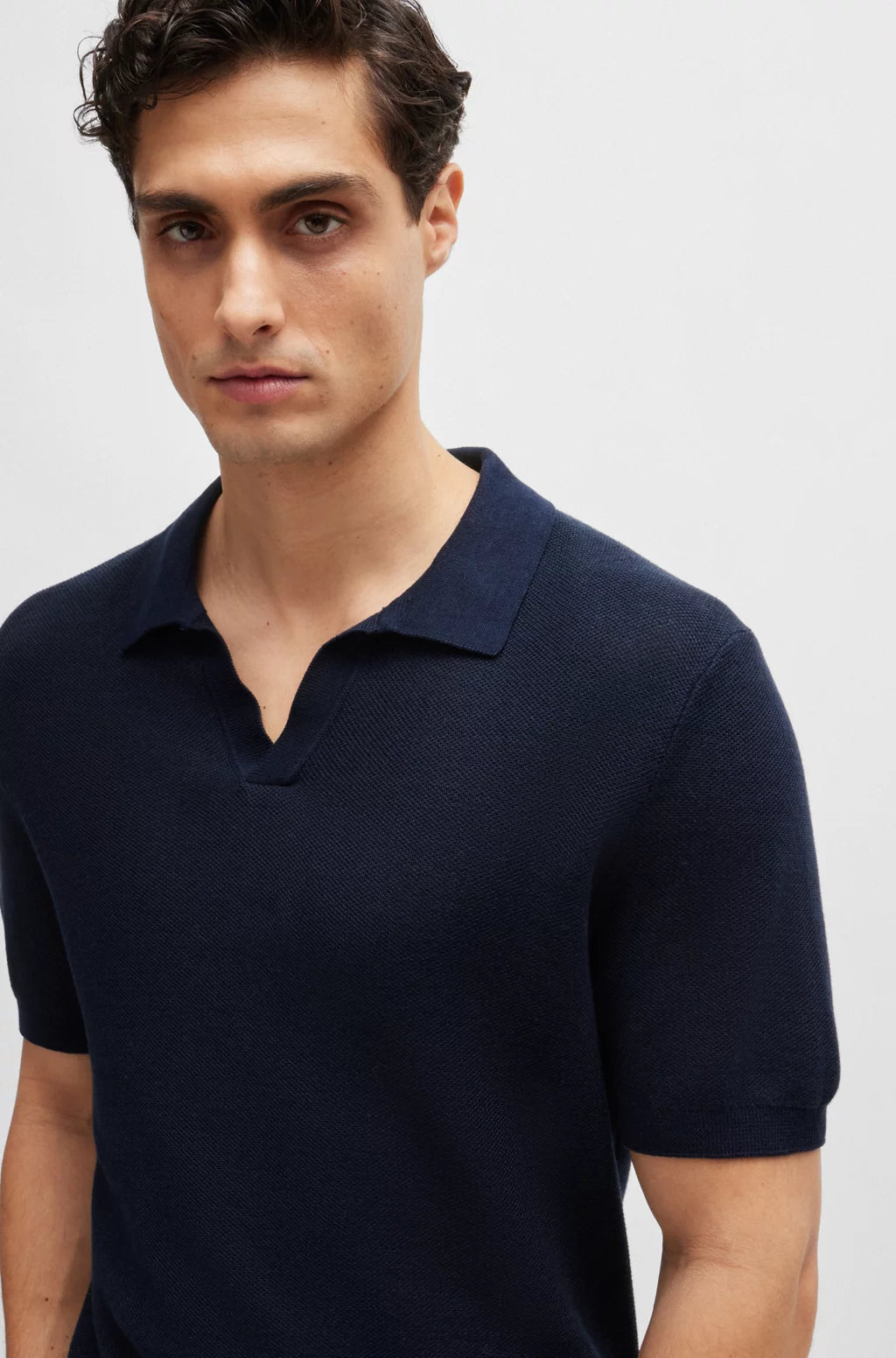 Hugo Boss polo shirt in navy color