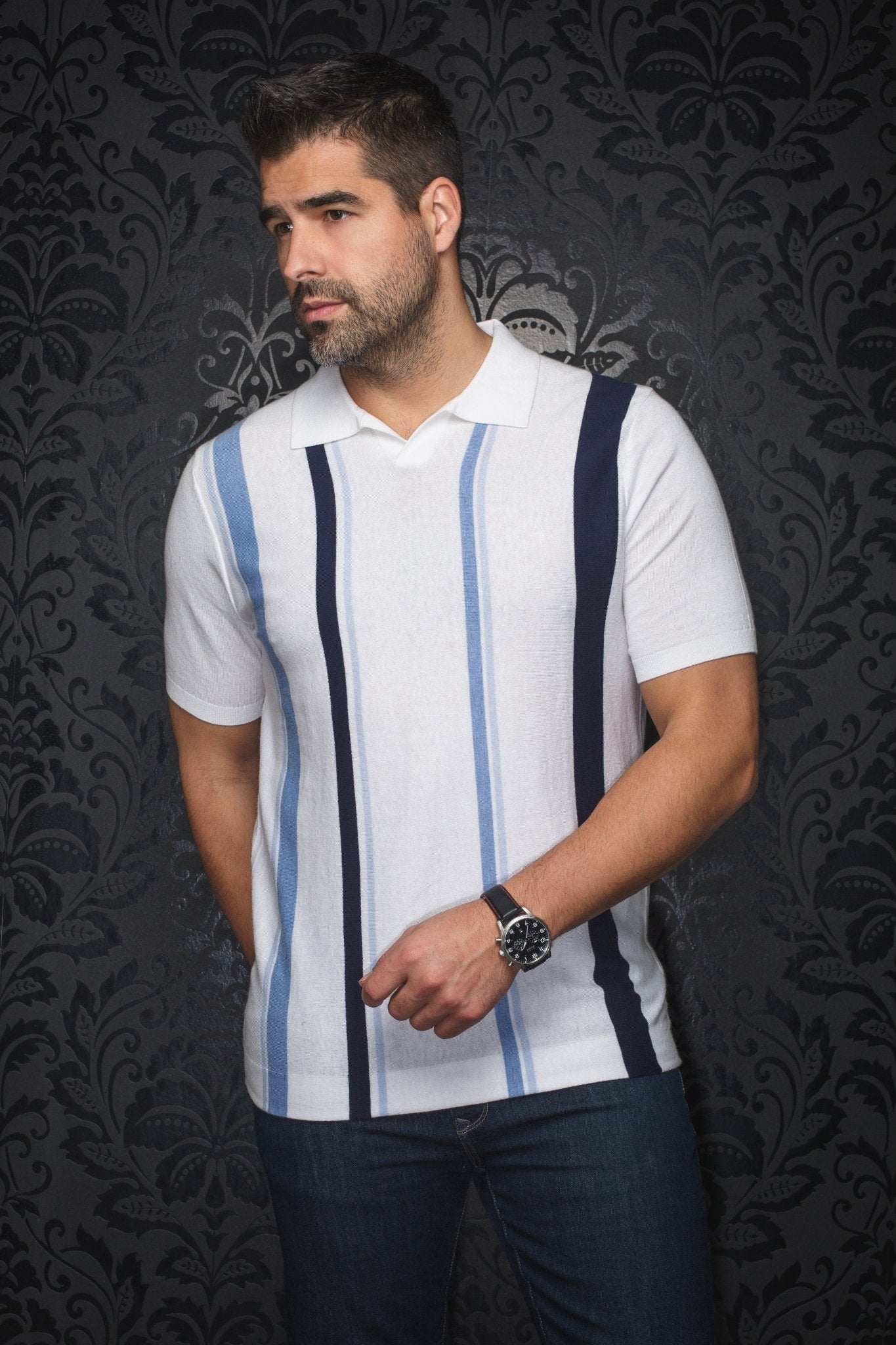 POLO LAINE DE MÉRINOS | AVERY, White - AU NOIR