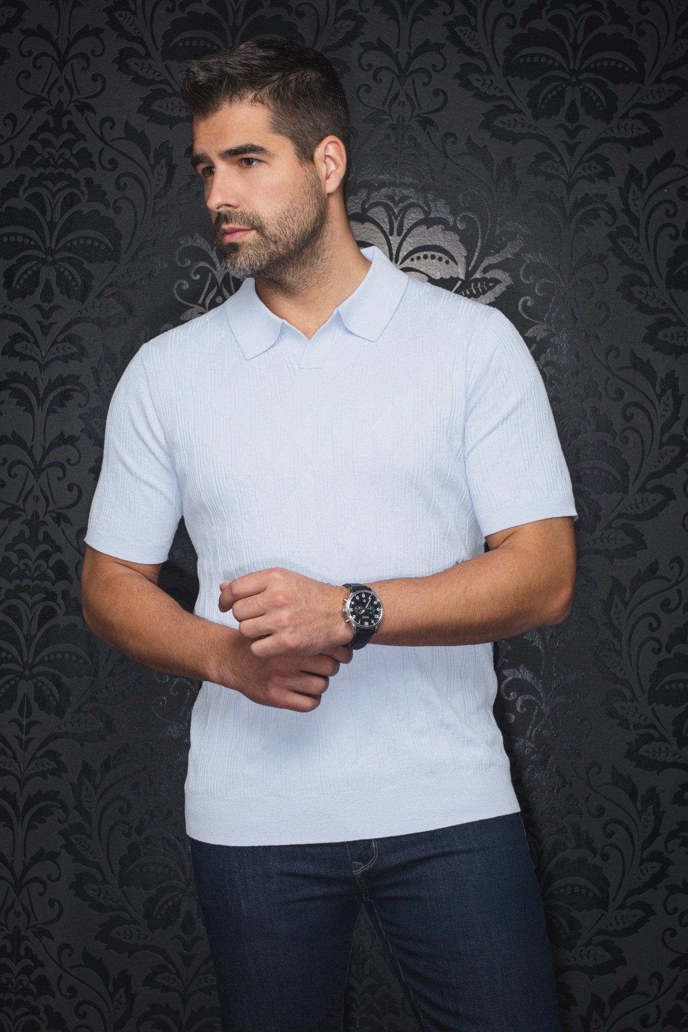 POLO LAINE DE MÉRINOS | LOWICK, White - AU NOIR