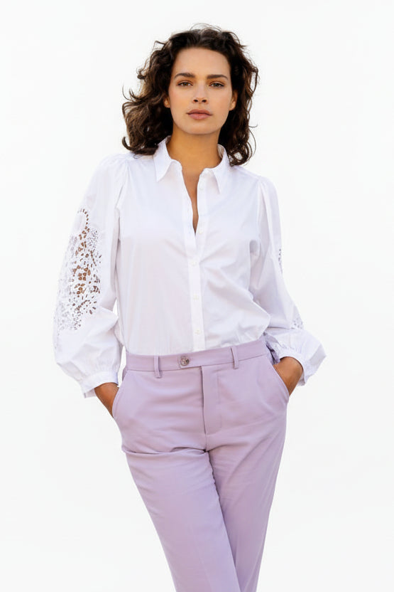 Esqualo blouse in off-white color – Boutique Option