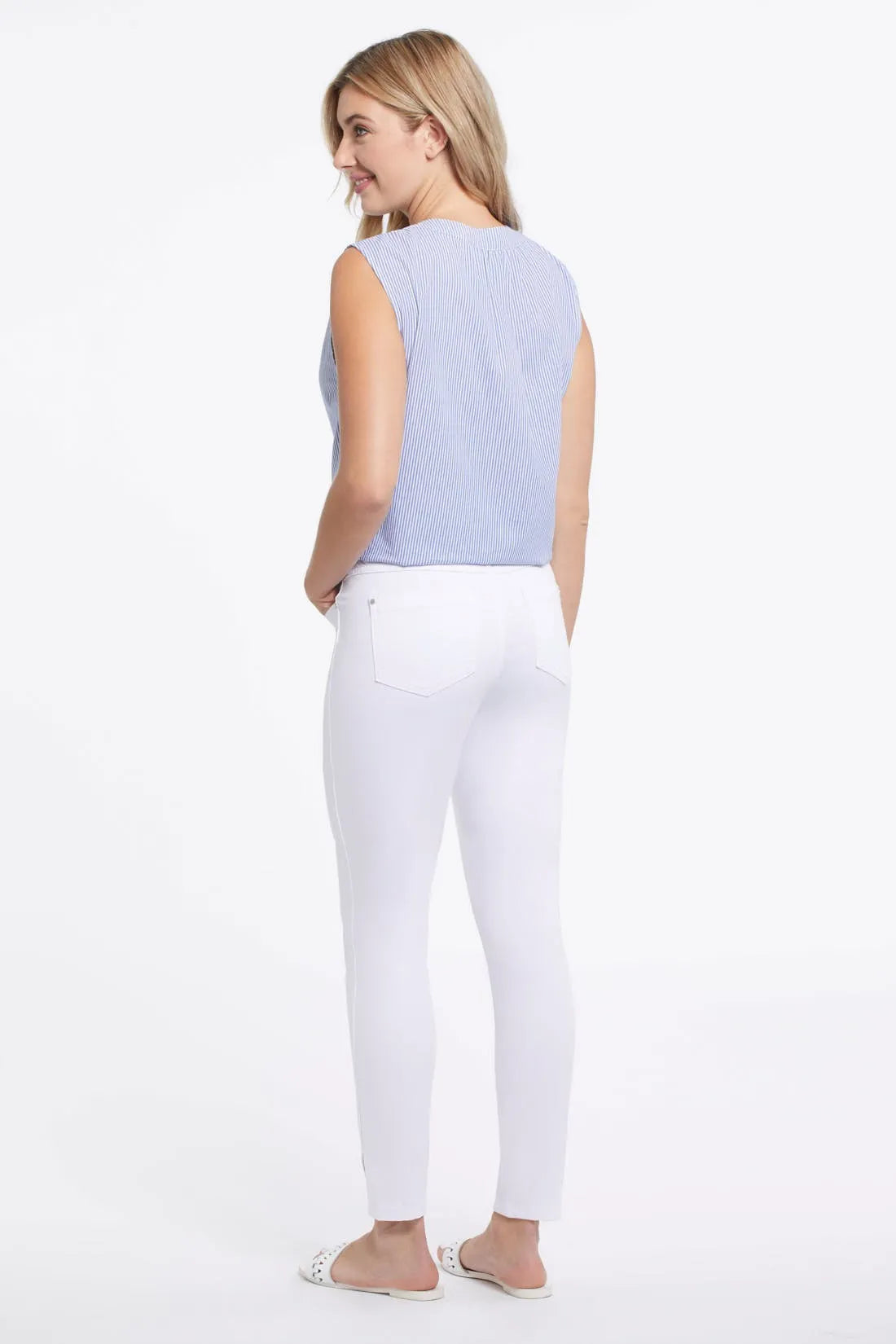 Pantalon Cheville Tribal De Couleur Blanc Femme