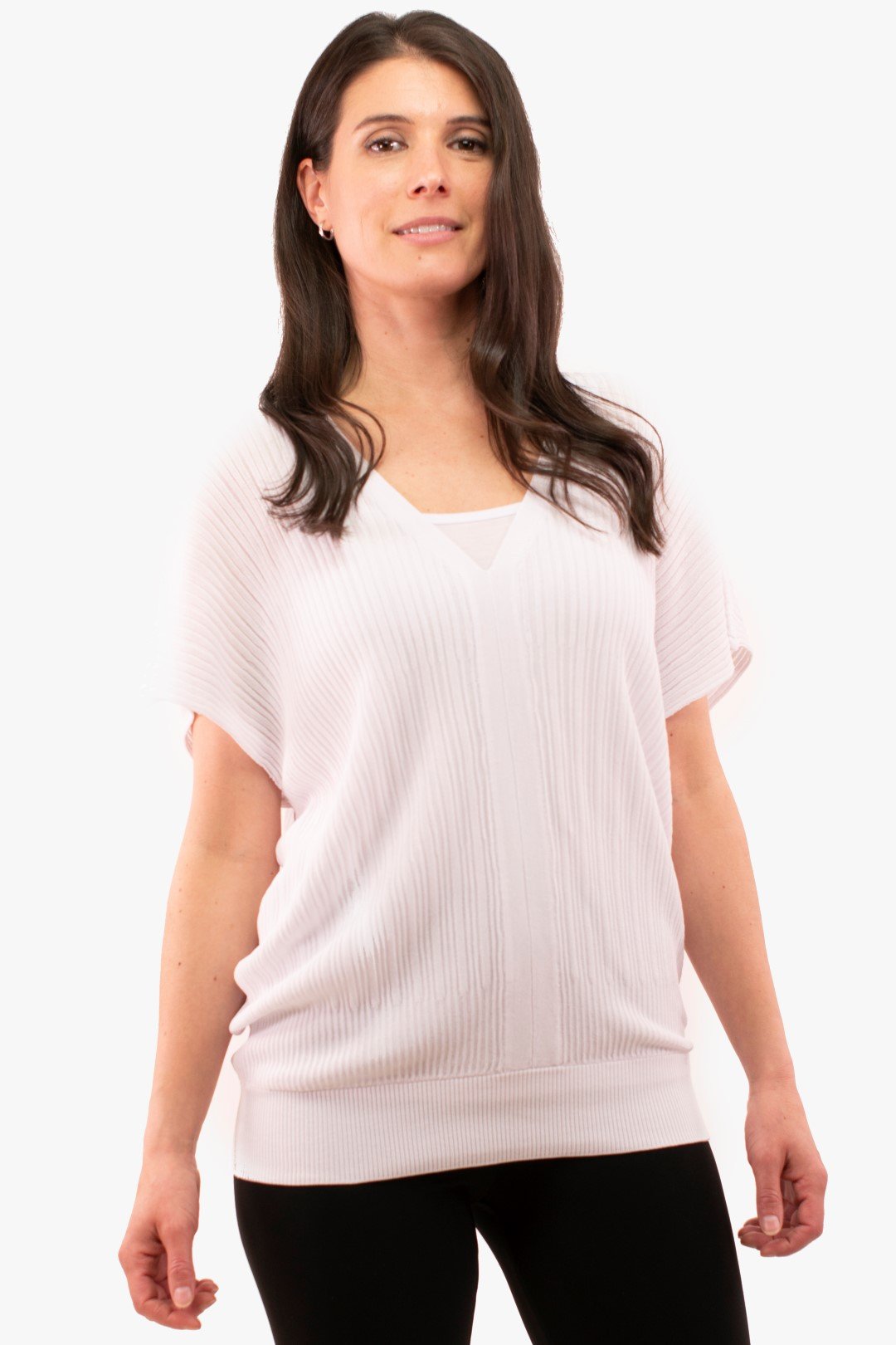 Chandail Yest De Couleur Blanc Femme