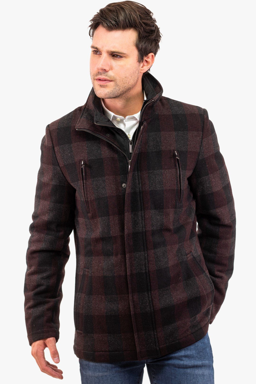 Veston Sport Soul Of London De Couleur Bourgogne Homme