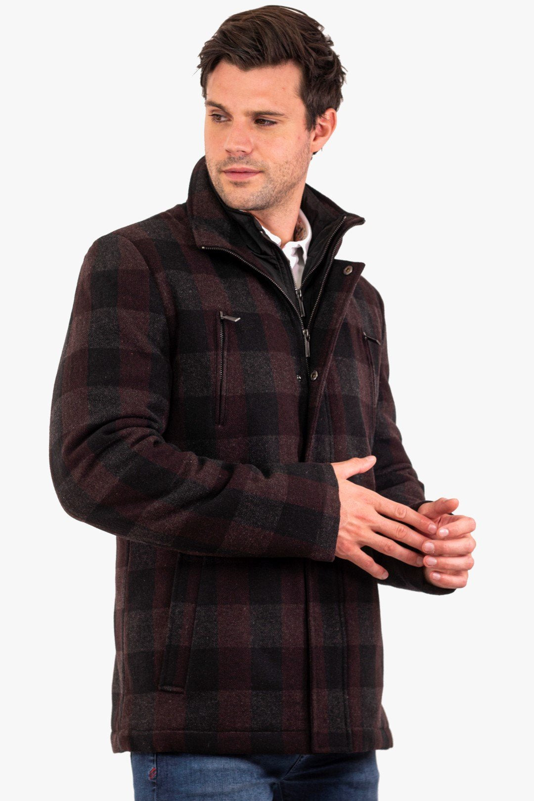 Veston Sport Soul Of London De Couleur Bourgogne Homme