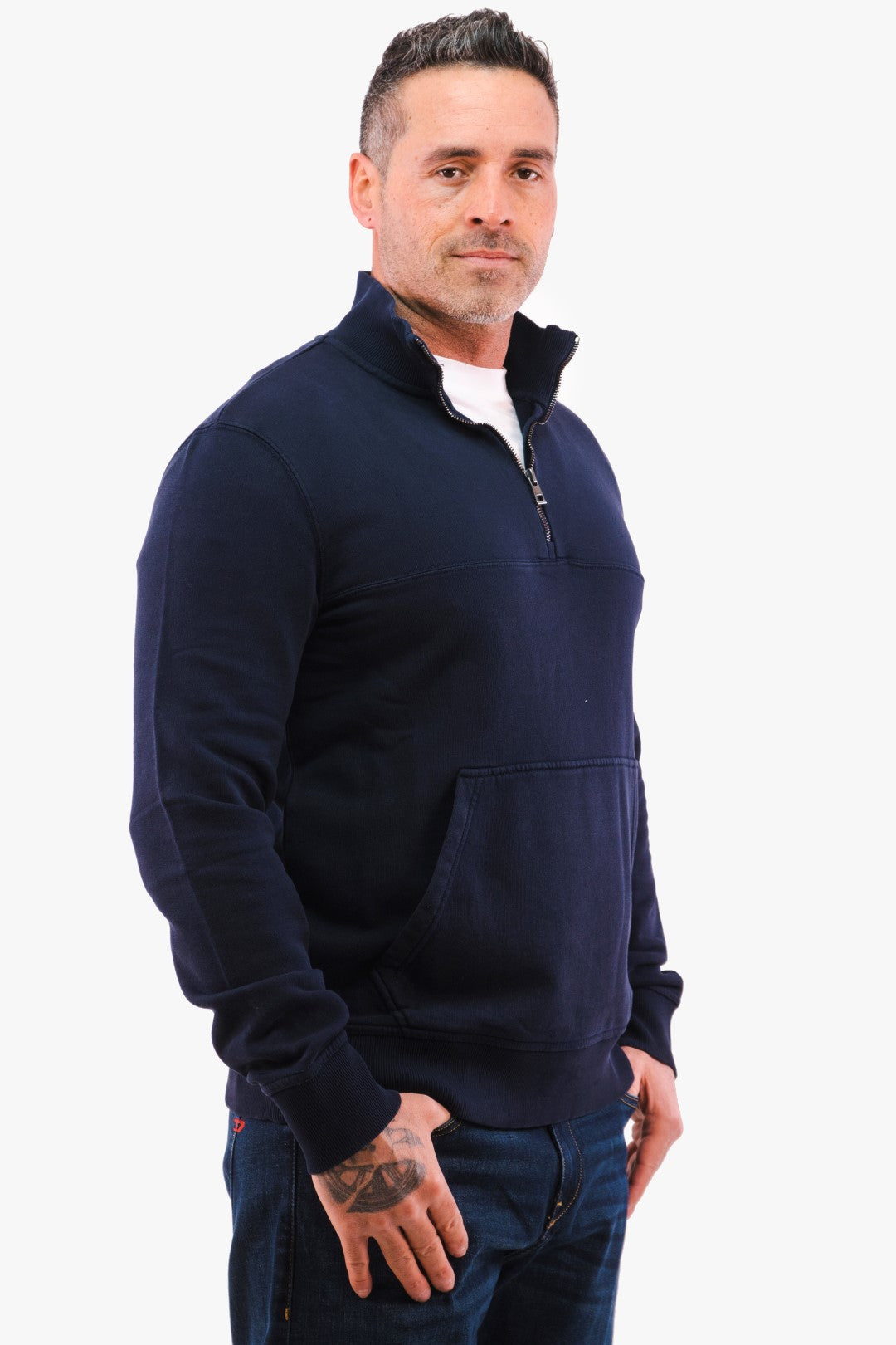 Half Zip Sueter De Michael Kors Boutique Option-Navy Michael Kors