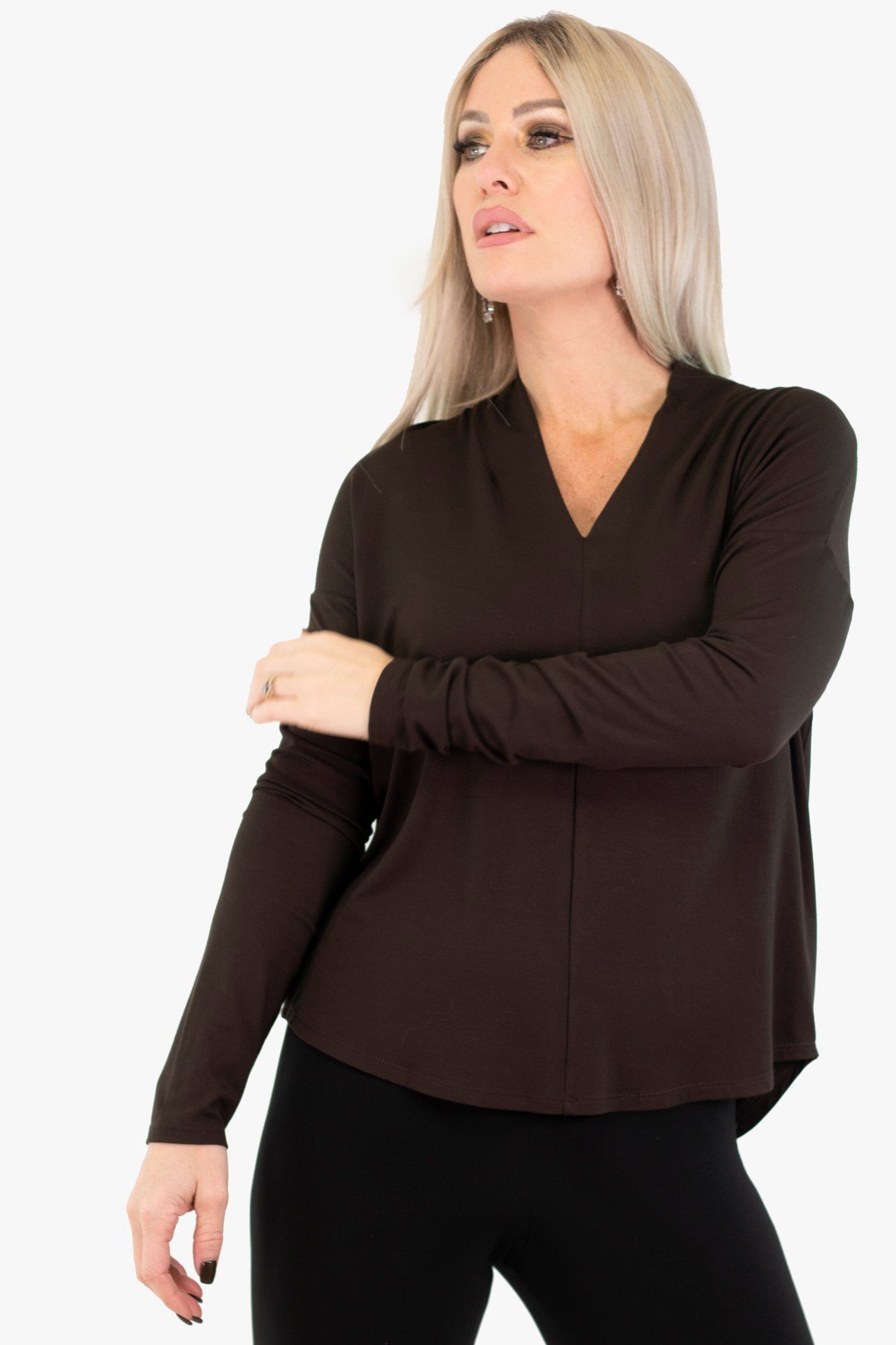 Tunique Innovaré De Couleur Brun (Inno-30170) Femme