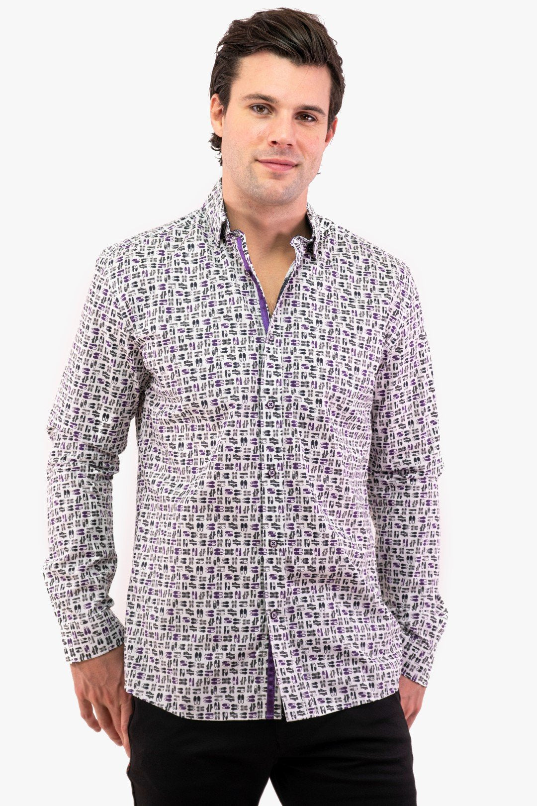 Chemise M/l Hörst De Couleur Mauve Homme