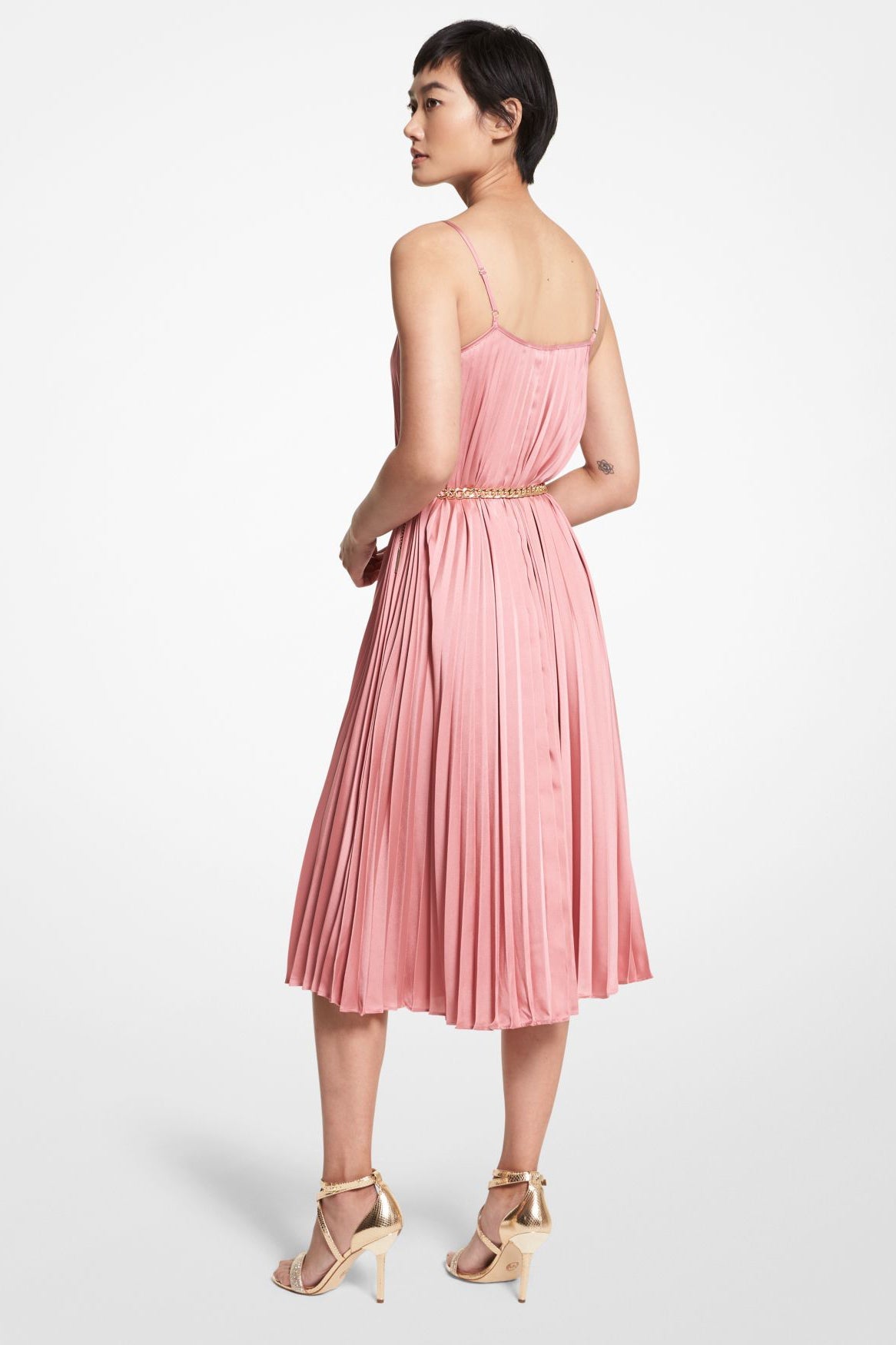 Pink Michael Kors Midi Slip Dress