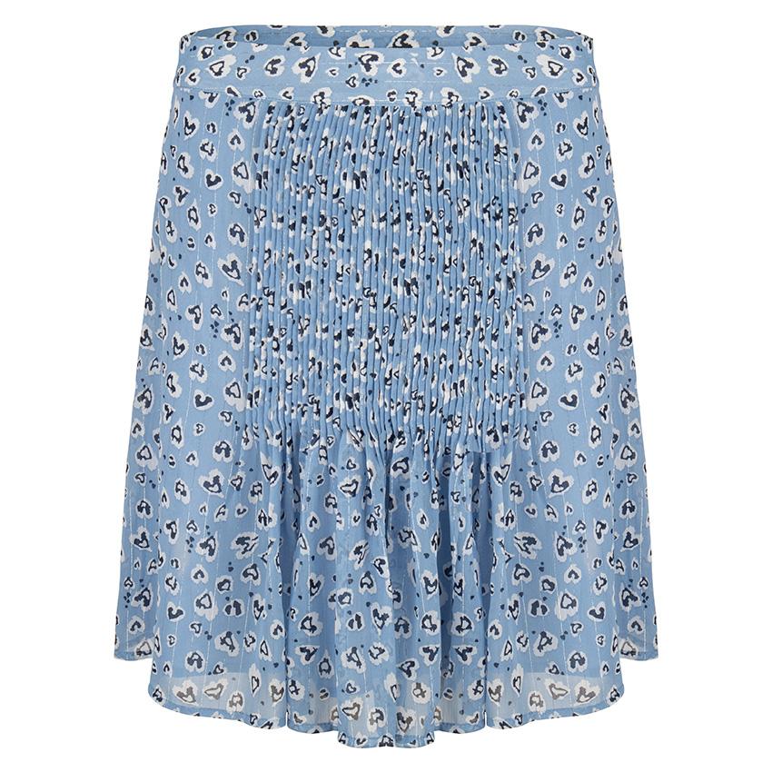 Jupe Imprimé Leopard Esqualo De Couleur Bleu (Esqu-Sp20-15021) Femme