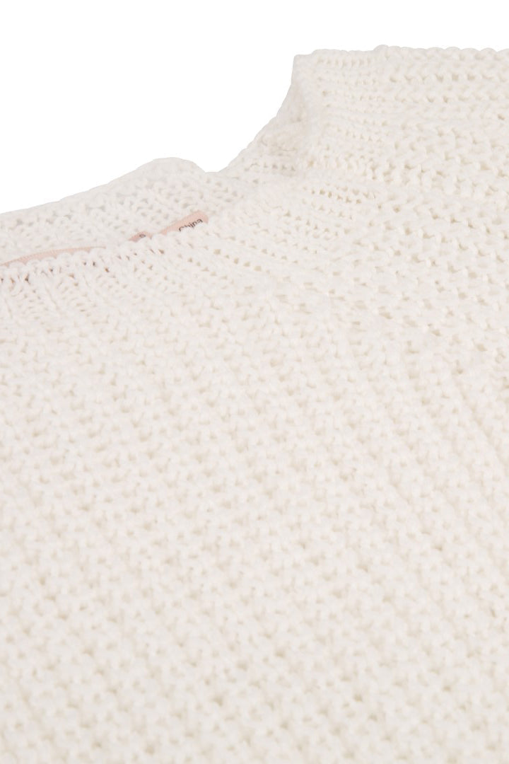 Chandail Col Bateau Esqualo De Couleur Blanc Casse Femme