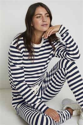 Chandail Rayé Kaffe De Couleur Marine/blanc Femme