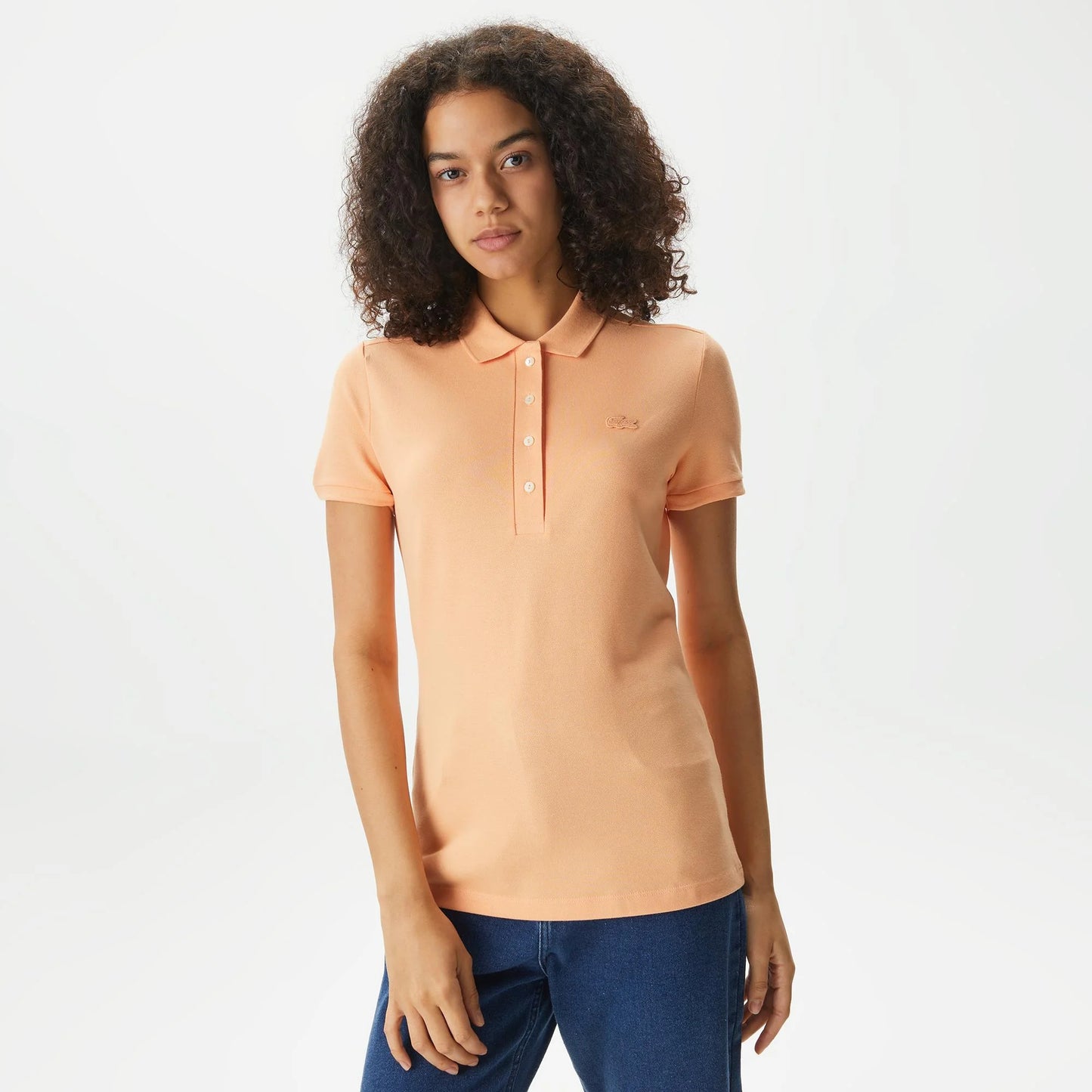 Coral colored Lacoste polo shirt Boutique Option