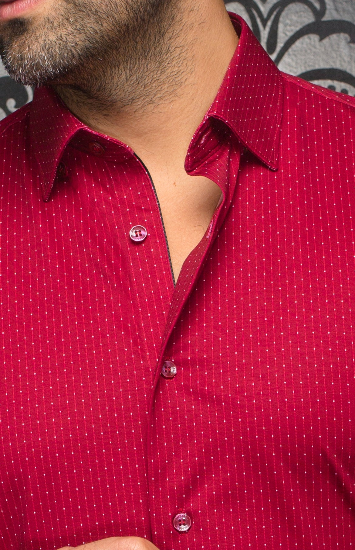 Chemise En Tricot Au Noir de couleur Bourgogne