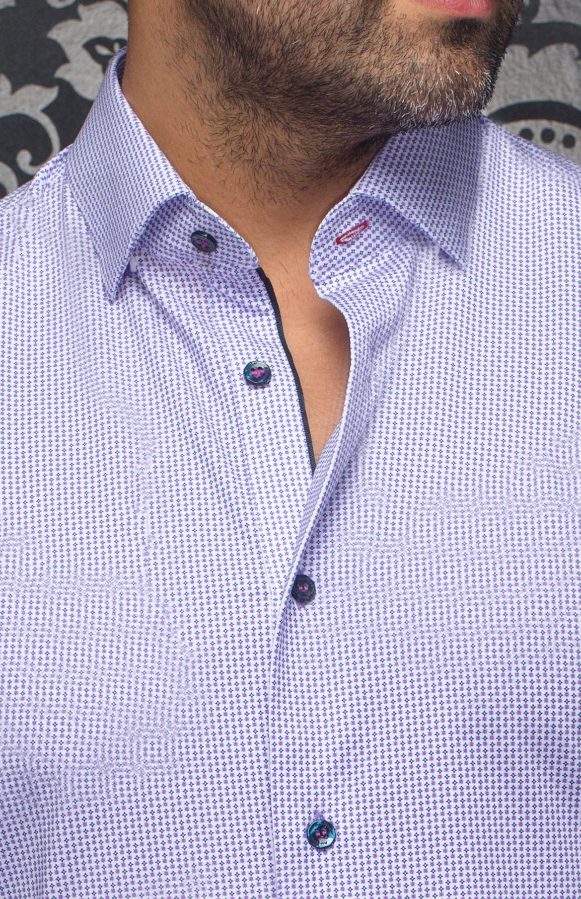Chemise En Tricot Au Noir de couleur Mauve