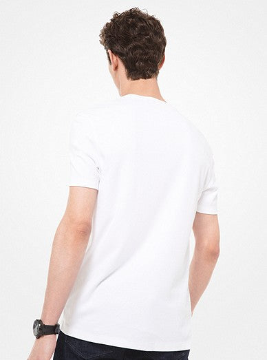 T-Shirt Col Rond Michael Kors de couleur Blanc