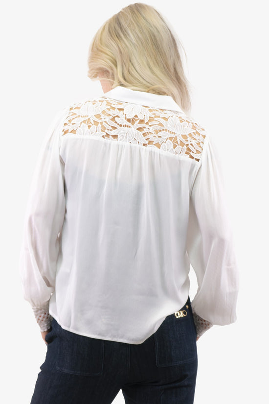 Blouse Esqualo de couleur Blanc Casse