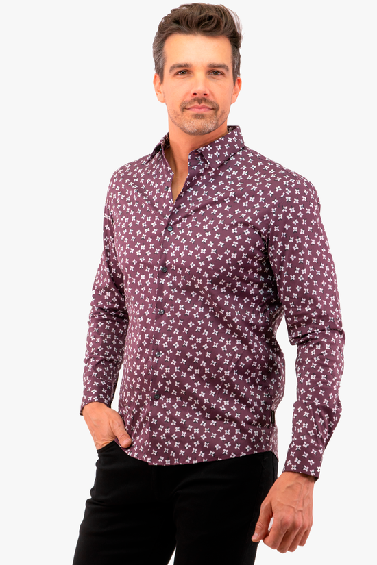 Chemise Michael Kors de couleur Bordeaux