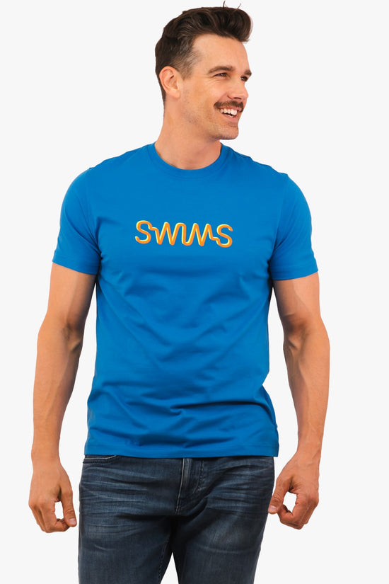 T-Shirt Swims de couleur Bleu
