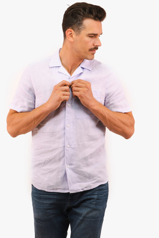 Chemise à manches courtes Hugo Boss de couleur Mauve