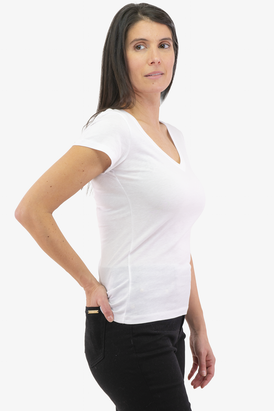 T-Shirt Rena Col En V Inwear de couleur Blanc