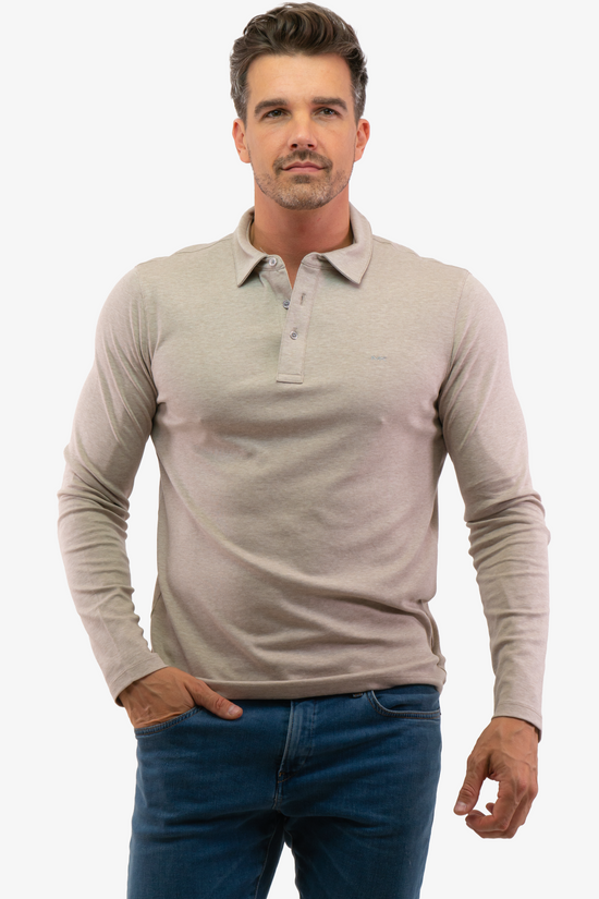 Polo Manches Longues Michael Kors de couleur Beige