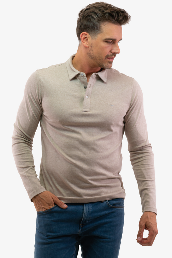 Polo Manches Longues Michael Kors de couleur Beige