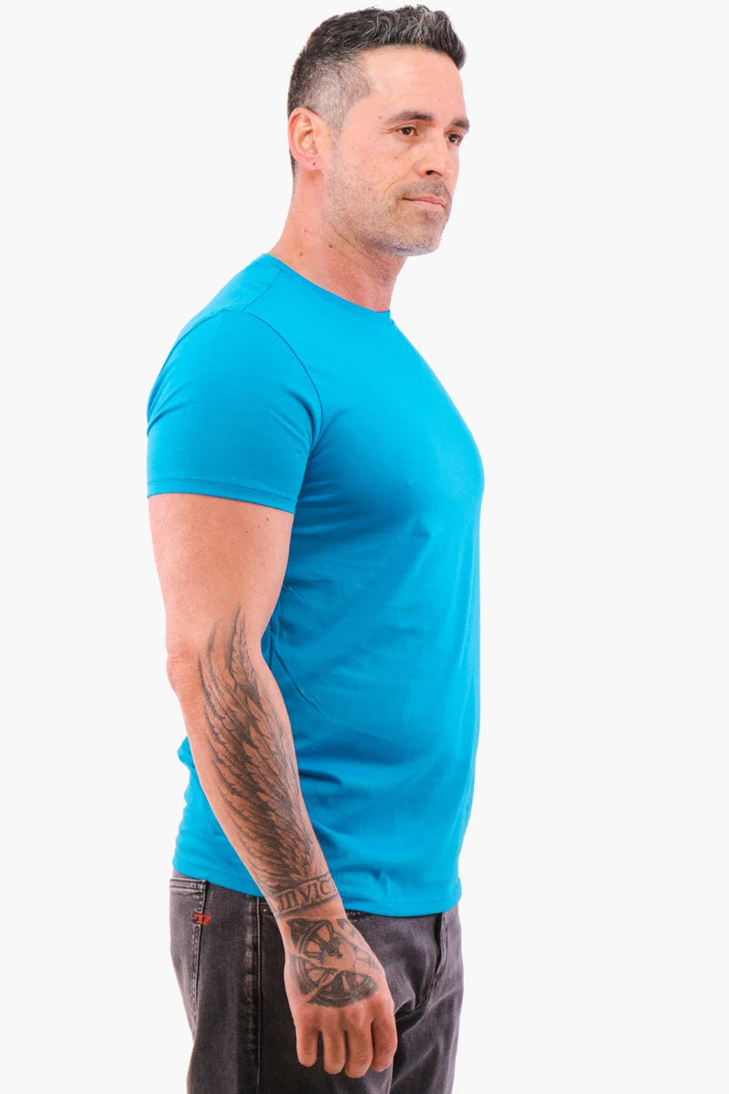T-Shirt Col Rond En Jersey De Coton Pima Uni Lacoste de couleur Balneaire