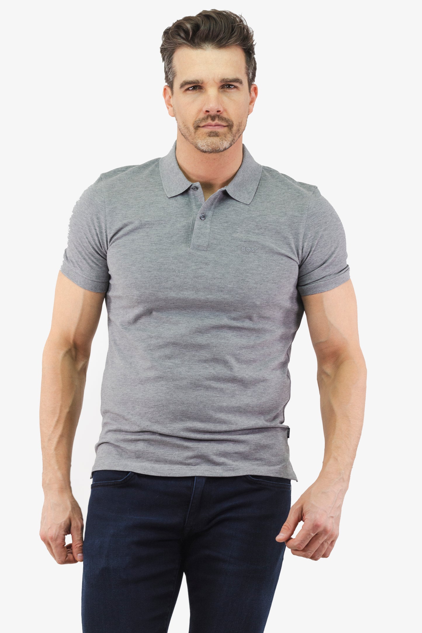 Polo Hugo Boss de couleur Gris