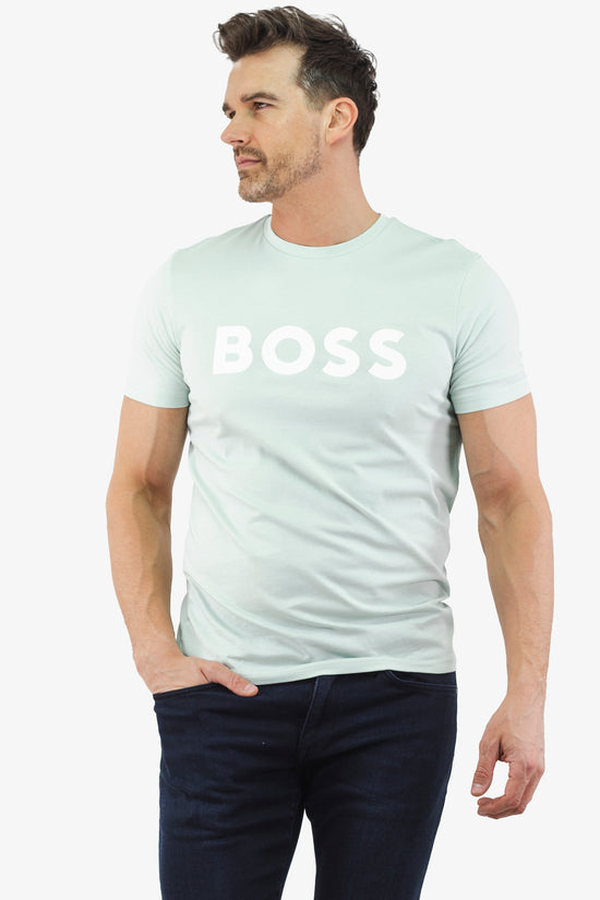 T-Shirt Thinking Hugo Boss de couleur Turquoise