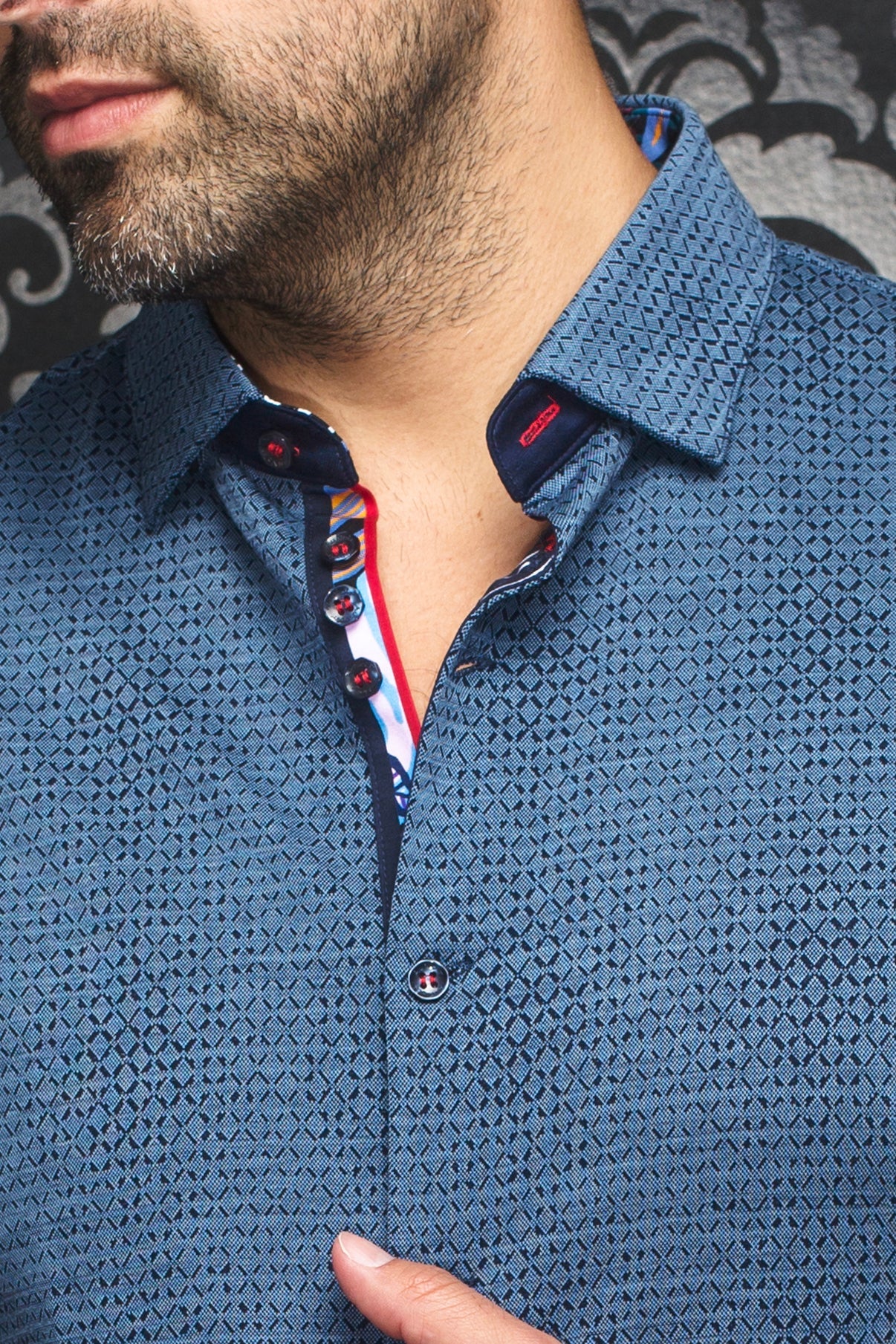 Chemise Au Noir de couleur Med Blue