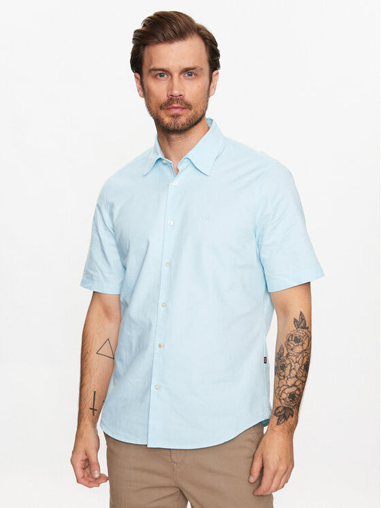 Chemise à manches courtes Hugo Boss de couleur Bleu