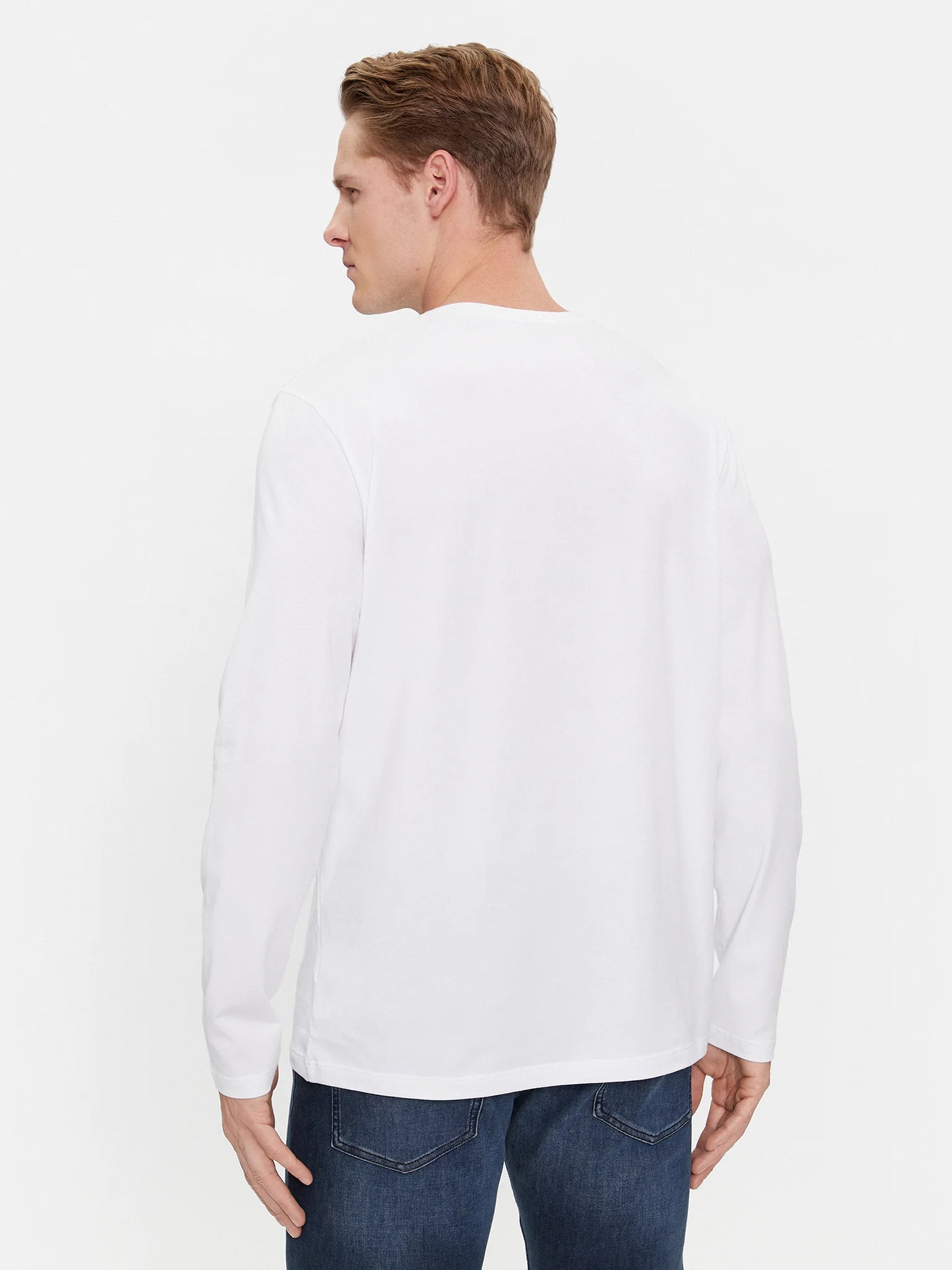 T-Shirt Manche Longue Hugo Boss de couleur Blanc