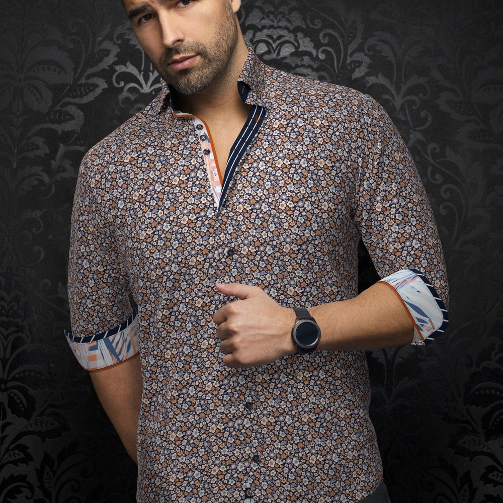 CHEMISE | HAYLO, Navy Orange - AU NOIR