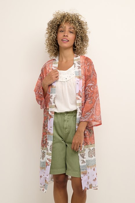 Kimono Cream de couleur Orange