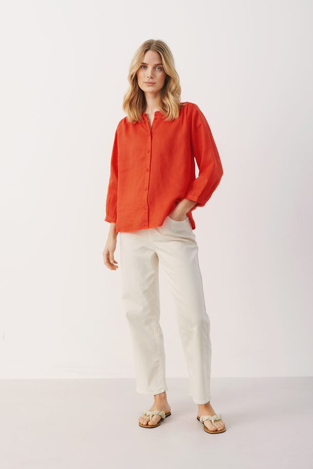 Blouse 100% Lin Part Two de couleur Grenadine