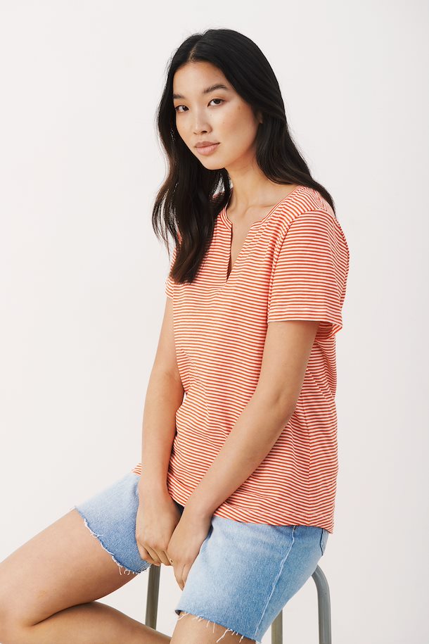T-Shirt Rayé Part Two de couleur Corail