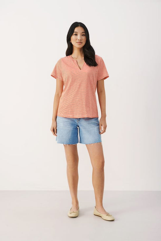T-Shirt Rayé Part Two de couleur Corail
