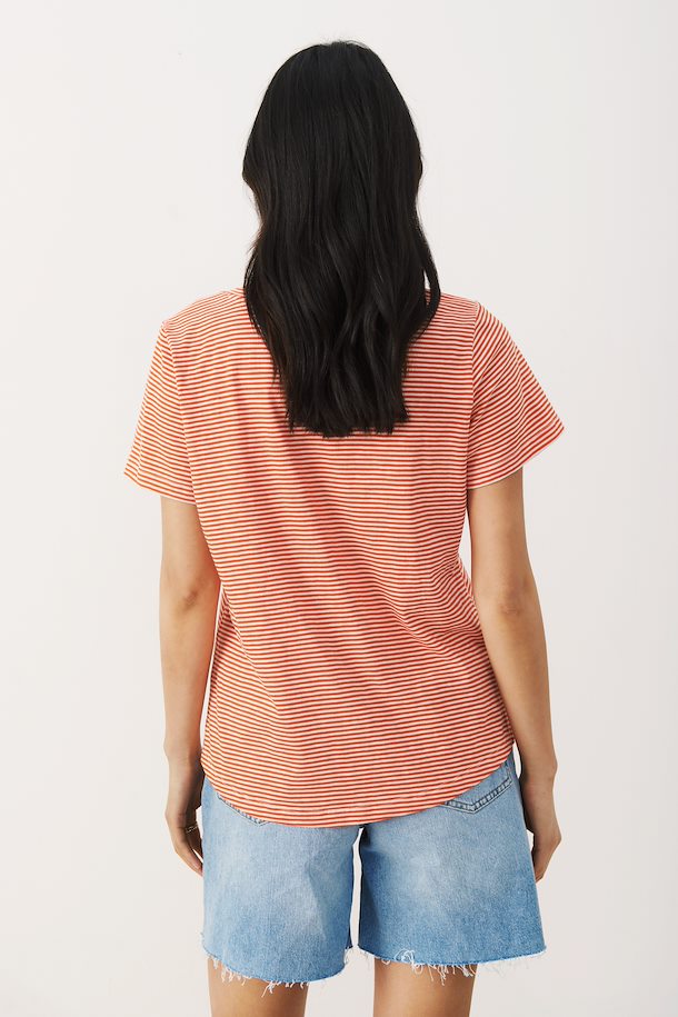 T-Shirt Rayé Part Two de couleur Corail