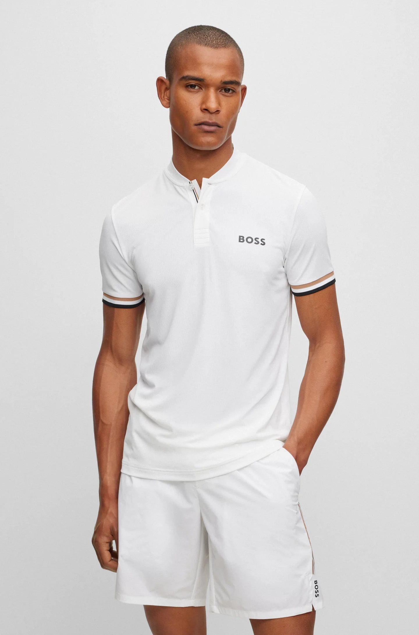 Polo Hugo Boss de couleur Blanc